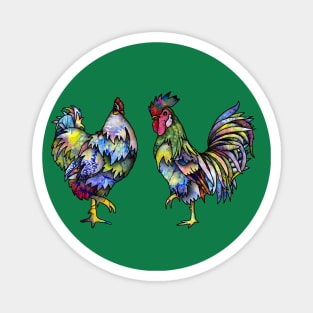 Hen and Rooster Magnet